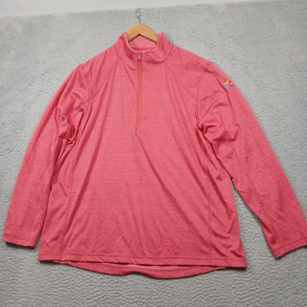 Vineyard Vines Pullover Mens XL Red Quarter Zip Long‎ Sleeve Polyester Outdoor